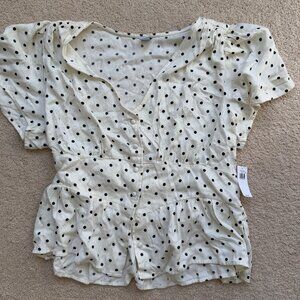 Old Navy NWT womens large blouse polka dot